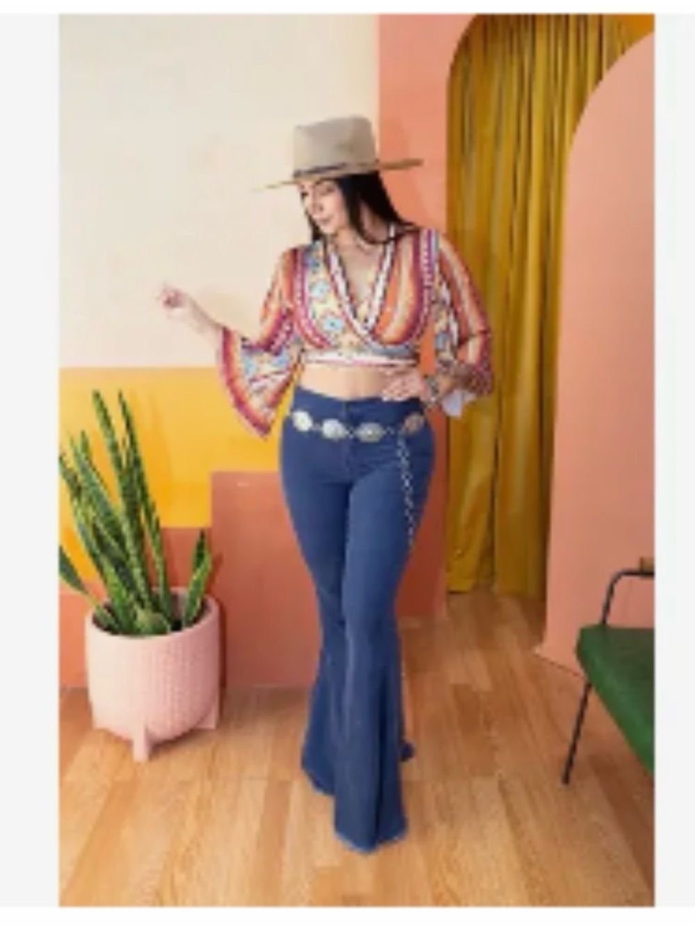 L&B Wide Flare Corduroy Pants - Navy Blue